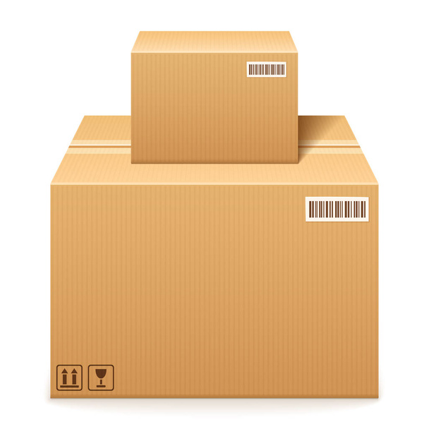 Deux boîtes en carton. Service de livraison et stockage de colis
 - Vecteur, image