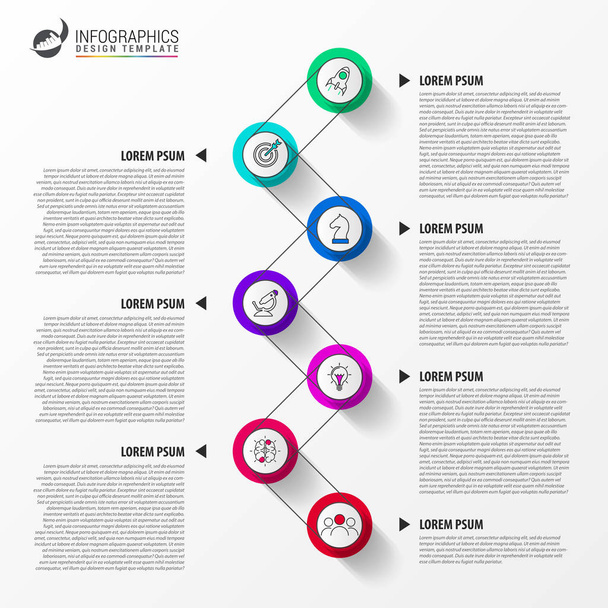 Infographic design template. Timeline concept with 7 steps. Can be used for workflow layout, diagram, banner, webdesign. Vector illustration - Vector, Image