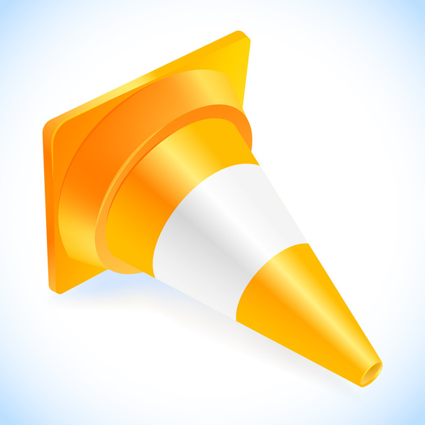 Traffic cone isolated on a white - Vector, Imagen