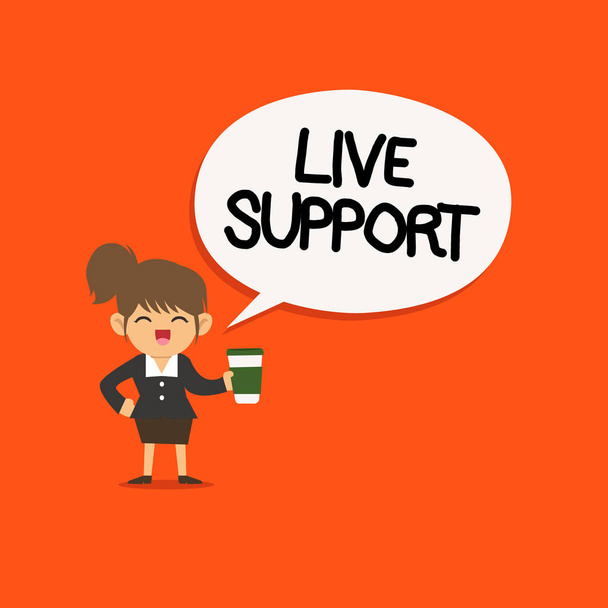 A kézírás szöveg Live támogatja. Ami azt jelenti, pókháló szolgáltatás amit megenged látogató-hoz kommunikál-val üzleti koncepció - Fotó, kép