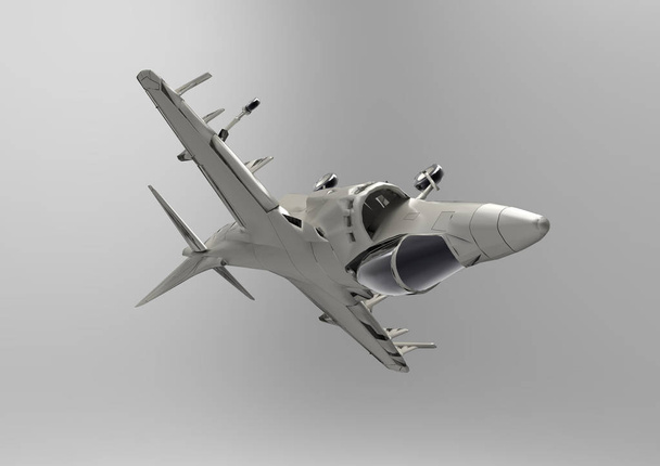 Avion de chasse volant 3D isolé sur un fond blanc
 - Photo, image