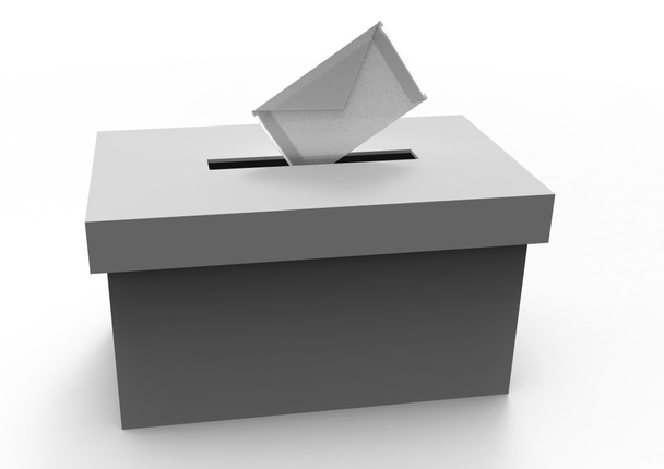 beyaz bir arka plan üzerinde 3D oy sandığı - Fotoğraf, Görsel