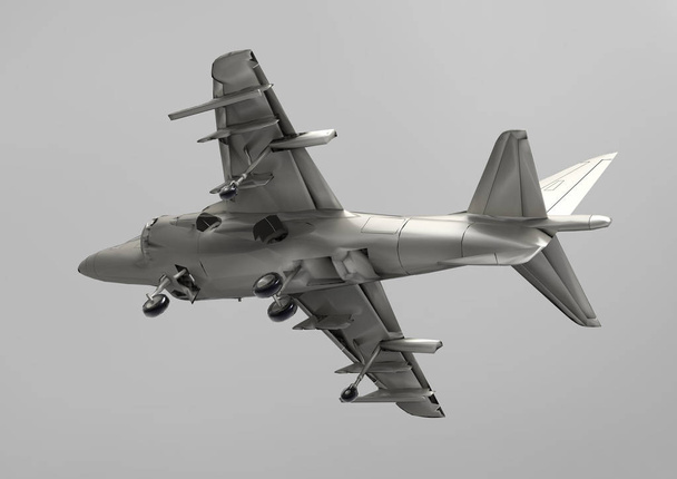 3D repülő vadászrepülőgép elszigetelt fehér background - Fotó, kép