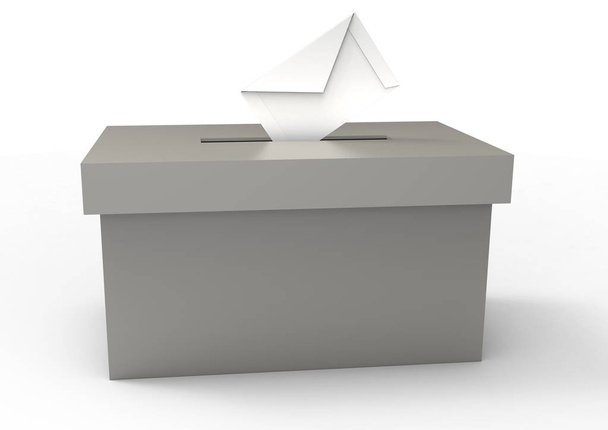 Boîte de scrutin 3D sur fond blanc
 - Photo, image