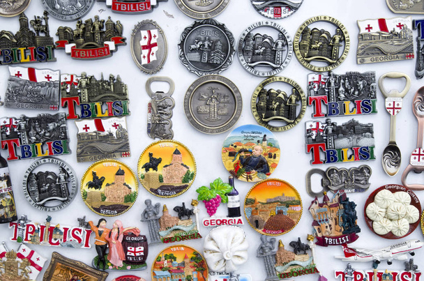 Many colorful magnets from Georgia, Europ - Photo, Image