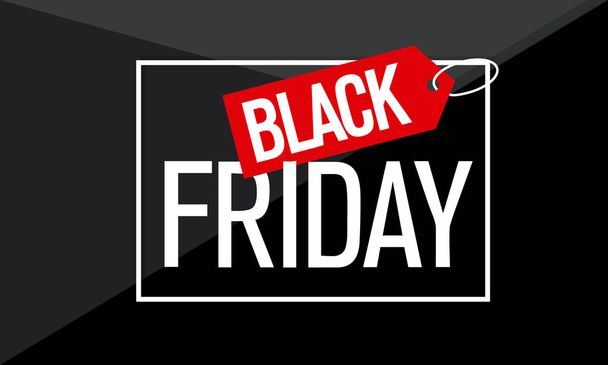 Black Friday banner. black background with black friday letters - Vector, imagen
