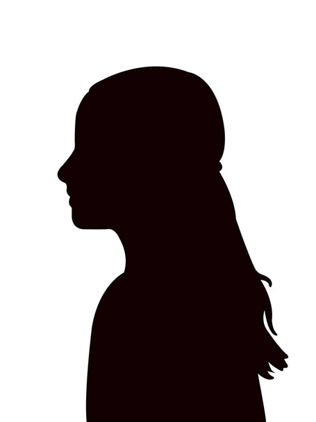 una niña cabeza silueta vector - Vector, imagen