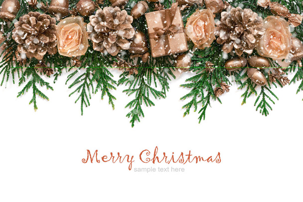 Christmas border design on the white background - Foto, imagen