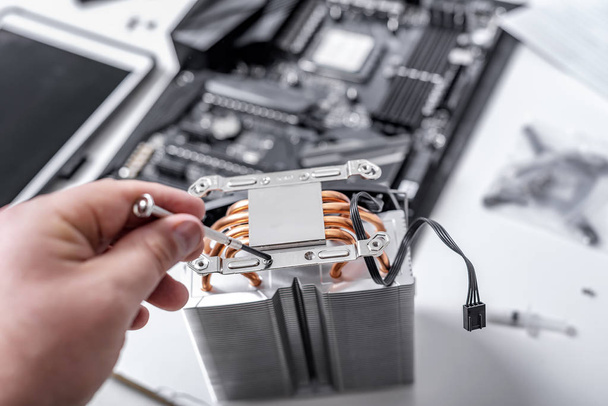 Installing or repair the air cooling system of the PC processor. - Photo, Image