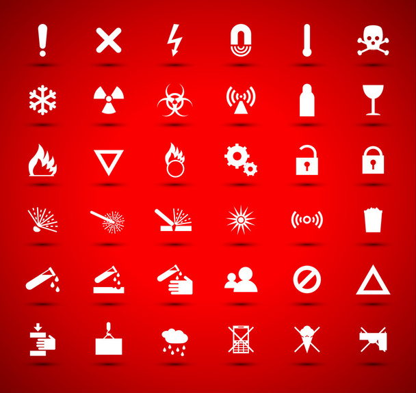 White warning and danger signs collection - Vector, Image