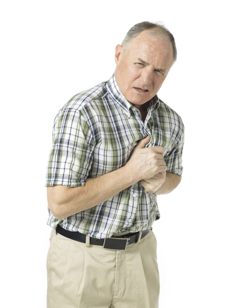 a senior man having a heart attack - Photo, Image