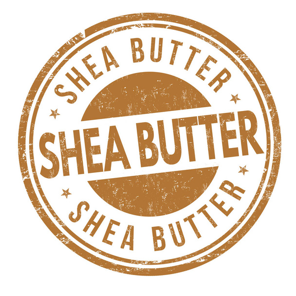 Plaque ou timbre beurre de karité sur fond blanc, illustration vectorielle
 - Vecteur, image