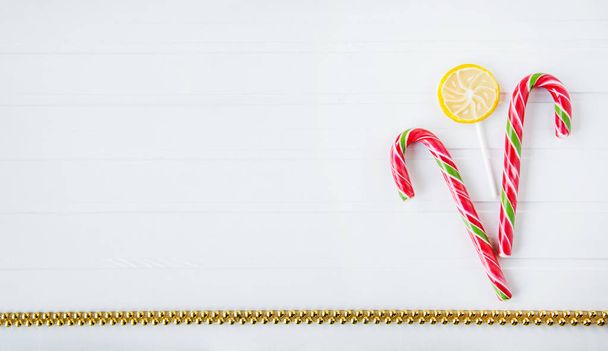 Merry Christmas and Happy New Year decorations on a white background. Background for text. - 写真・画像