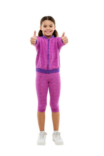 Kid show thumb up. Girl happy totally in love fond of or highly recommend. Thumb up approvement. Kids actually like concept. Girl cute child show thumbs up gesture. Gifts your teens will totally love - Фото, изображение