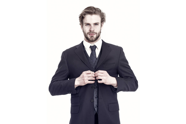 Businessman or ceo in black jacket. - Фото, изображение