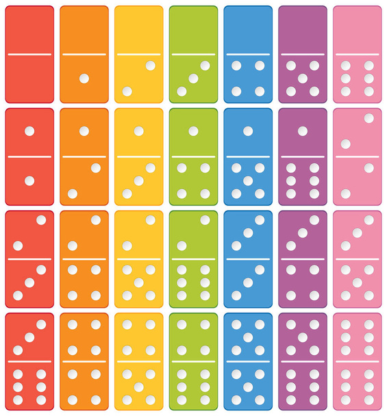 farbenfrohe Dominoelemente zur Illustration - Vektor, Bild