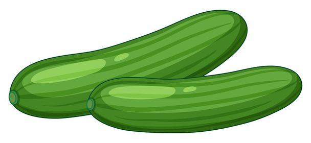Komkommer op witte achtergrond afbeelding - Vector, afbeelding