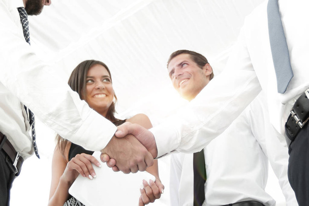 background image of handshake of business partners. - Photo, Image