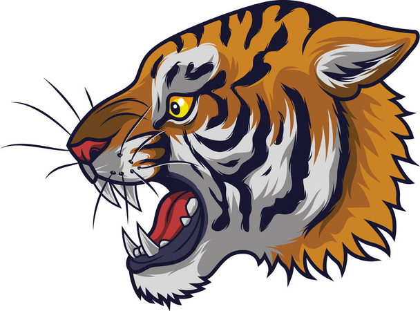 Głowa maskotka Tygrys zagniewany - Wektor, obraz