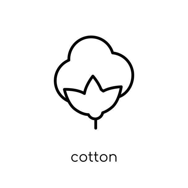 cotton icon. Trendy modern flat linear vector cotton icon on white background from thin line Agriculture, Farming and Gardening collection, outline vector illustration - Vector, Image
