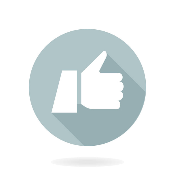 Fine Vector Flat Icon With Thumb Up - Vecteur, image