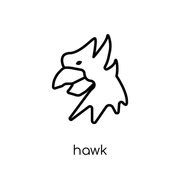 Icône Hawk. Vecteur linéaire plat moderne tendance icône Hawk sur fond blanc de la collection des animaux de ligne mince, illustration vectorielle contour modifiable
 - Vecteur, image