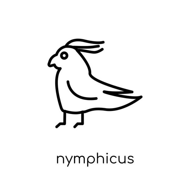 Nymphicus hollandicus pictogram. Trendy modern plat lineaire vector Nymphicus hollandicus pictogram op witte achtergrond uit dunne lijn dieren collectie, bewerkbare omtrek lijn vectorillustratie - Vector, afbeelding