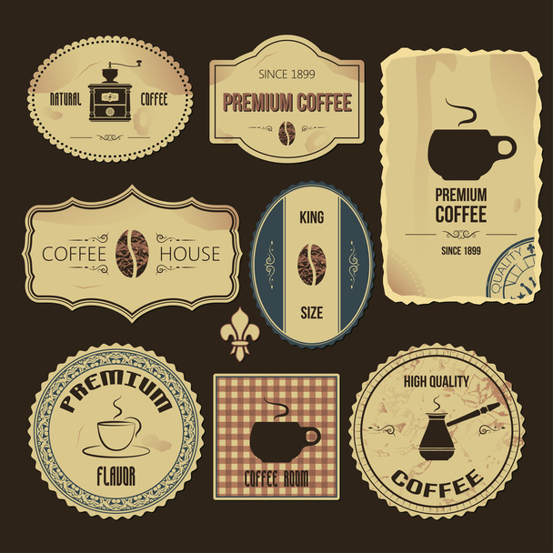premium coffee vintage labels - Vektor, obrázek