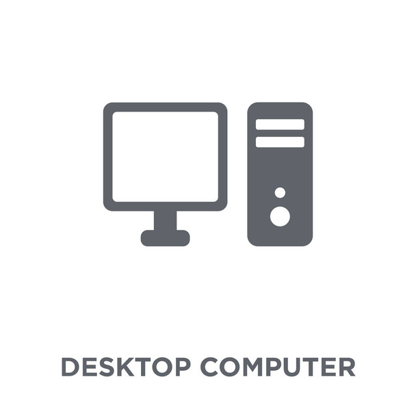 Desktop-Computer-Symbol. Desktop-Computer-Design-Konzept aus Sammlung elektronischer Geräte. einfache Elementvektorabbildung auf weißem Hintergrund. - Vektor, Bild
