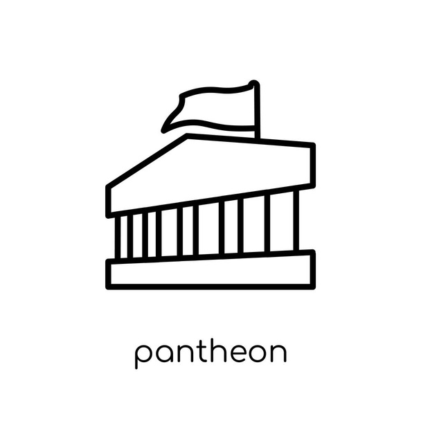 Pantheon ikona. Trendy moderní ploché Lineární vektorové ikony Pantheonu na bílém pozadí z tenké linie architektury a cestovní kolekce, upravit obrys tahu vektorové ilustrace - Vektor, obrázek