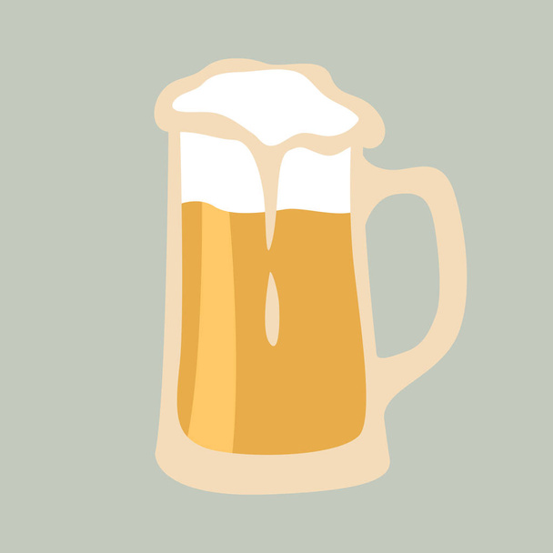 κούπα μπύρας εικονογράφηση διάνυσμα επίπεδη  - Διάνυσμα, εικόνα