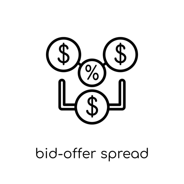 bid-offer spread icon. Trendy modern flat linear vector bid-offer spread icon on white background from thin line Bid offer spread collection, outline vector illustration - Vector, Image