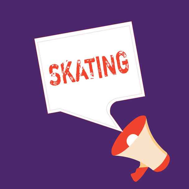 Texto escrito Skating. Conceito de negócio para Ação de skate Esporte divertido Atividades de skatistas Exercício Recreativo
 - Foto, Imagem
