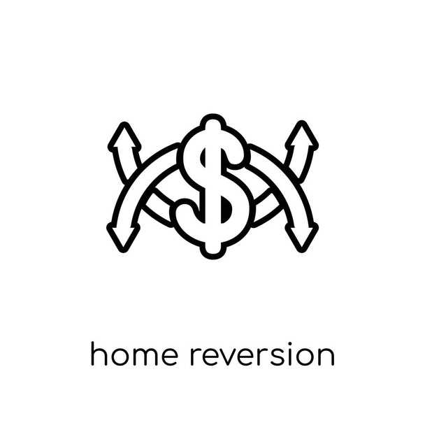 Otthoni visszatérés terv ikonra. Divatos modern lakás lineáris vektor otthon visszatérés terv ikon fehér alapon a vékony vonal üzleti gyűjtemény, szerkeszthető vázlatos körvonal vektoros illusztráció - Vektor, kép