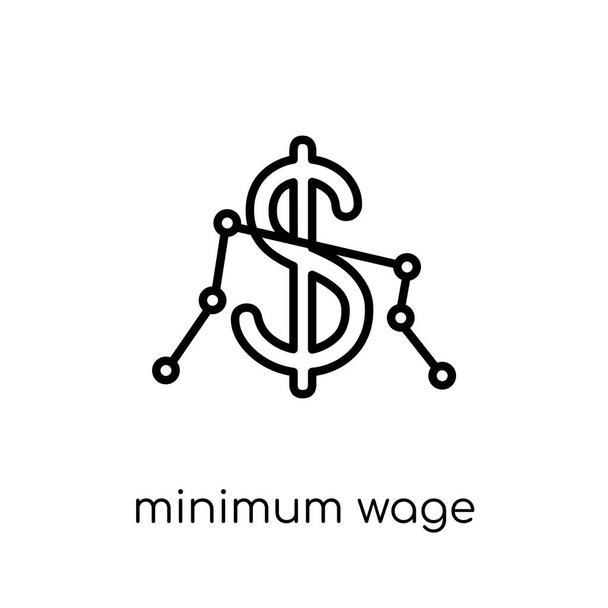 Minimum wage icon. Trendy modern flat linear vector Minimum wage icon on white background from thin line Business collection, editable outline stroke vector illustration - Vector, Image
