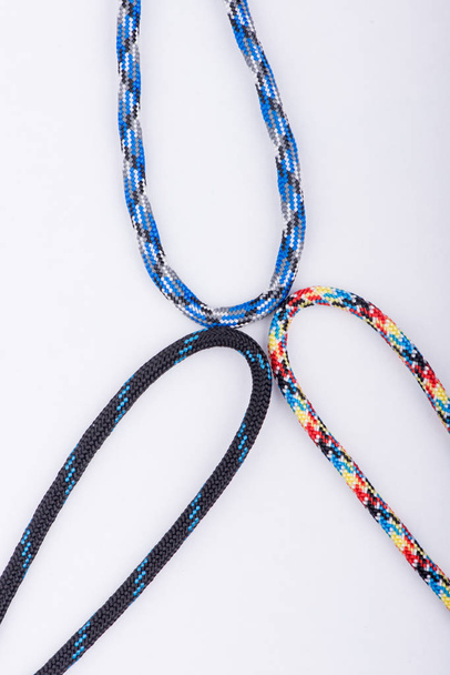 colored rope close-up. colored shoelaces - Photo, Image