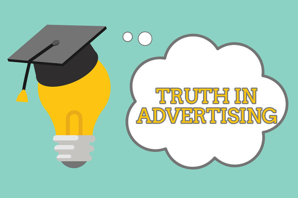 Λέξη σύνταξη κειμένου αλήθεια στη διαφήμιση. Επιχειρηματική ιδέα για πρακτική ειλικρινής διαφήμιση διαφήμιση προπαγάνδας - Φωτογραφία, εικόνα