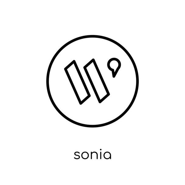 sonia icon. trendige moderne flache lineare Vektor-Sonia-Symbol auf weißem Hintergrund aus dünnen Linie Business-Sammlung, editierbare Umrisse Strich-Vektor-Illustration - Vektor, Bild