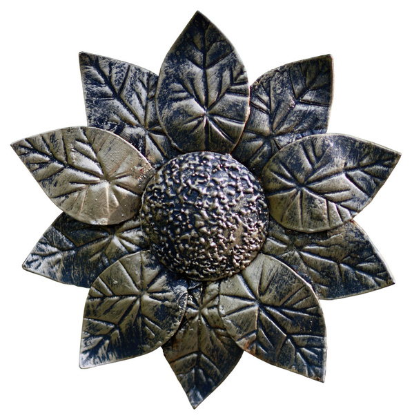 Metal forged isolated sunflower - Photo, Image