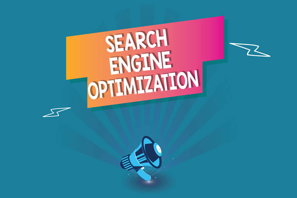 Word Search Engine Optimization szöveg írása. Üzleti koncepció maximalizálja a szám ofwebsite látogatók - Fotó, kép