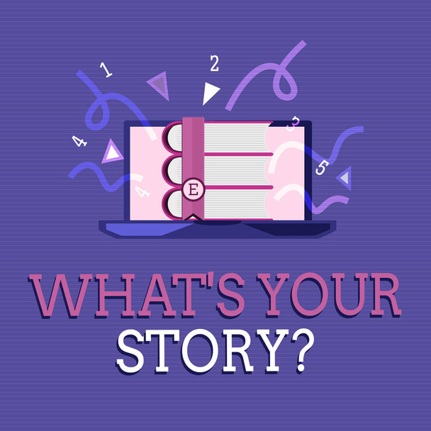 Κείμενο πινακίδα που δείχνει τι s είναι ερώτηση σας ιστορία. Εννοιολογική φωτογραφία αφορούν κάτι σχετικά με τον Yourselfany ενημερωμένων εκδόσεων - Φωτογραφία, εικόνα
