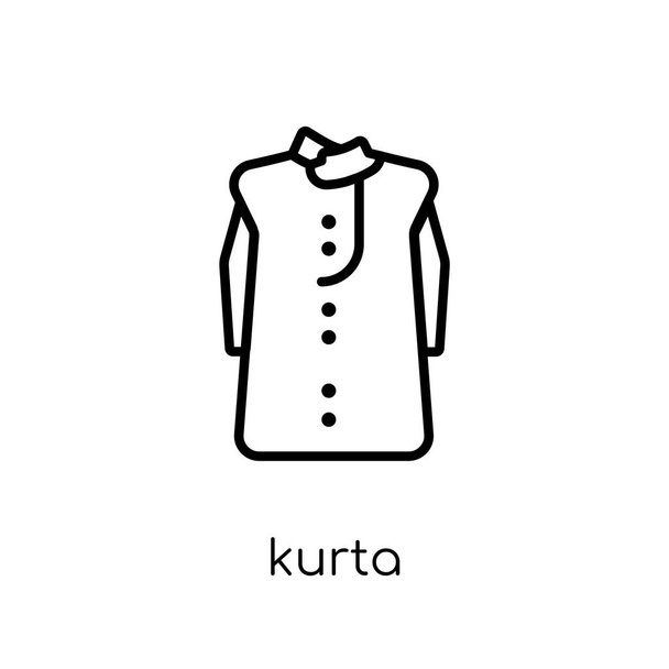 Icono de Kurta. Moderno moderno vector lineal plano kurta icono sobre fondo blanco de la línea delgada colección Kurta, esquema vector ilustración
 - Vector, Imagen
