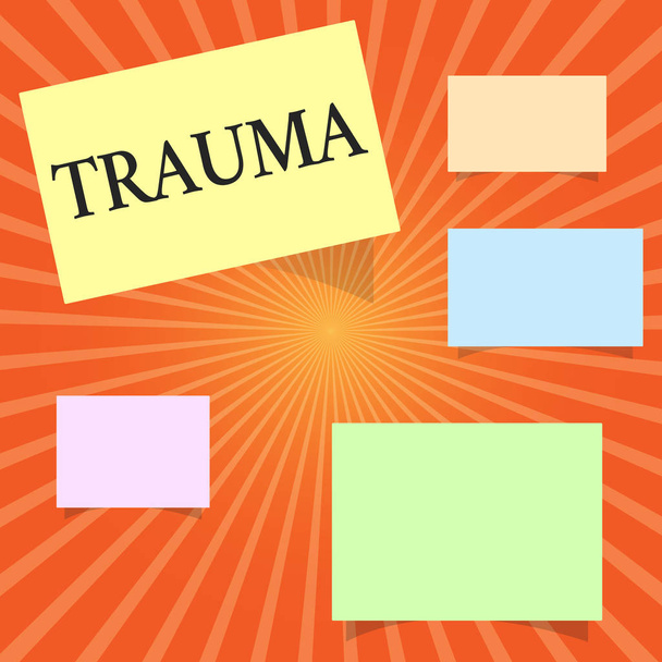 Szöveg jel mutatja a Trauma. Fogalmi fénykép mélyen fájdalmas vagy zavaró tapasztalat fizikai sérülés - Fotó, kép