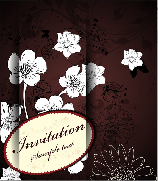 Invitación con fondo floral abstracto - Vector, Imagen