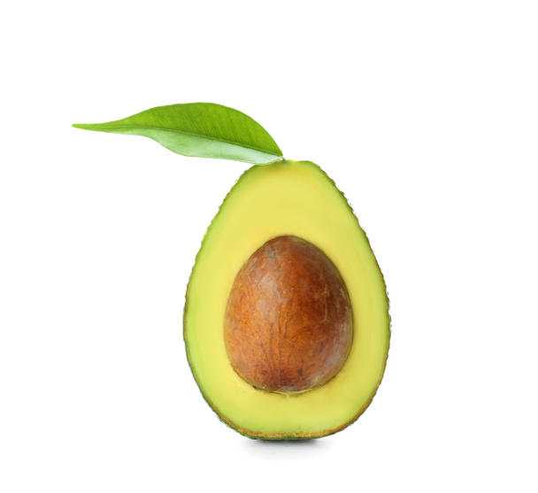 Half of ripe avocado on white background - Photo, Image