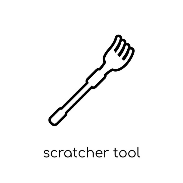 Drapaczka ikony narzędzia. Modny nowoczesny liniowych płaskich wektor Scratcher narzędzie ikona na białym tle z cienka linia budowa kolekcji, edytowalne konspektu udar wektor ilustracja - Wektor, obraz