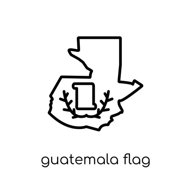 Guatemala zászló ikonra. Divatos modern lakás lineáris vektor Guatemala zászló ikonra a fehér háttér a vékony vonal ország zászlók gyűjtemény, szerkeszthető vázlatos körvonal vektoros illusztráció - Vektor, kép