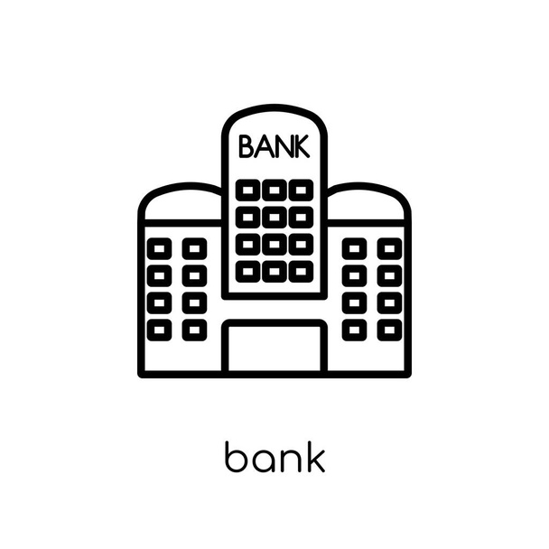 Τράπεζα εικονίδιο. Μοντέρνα σύγχρονη επίπεδη γραμμική διάνυσμα Τράπεζα εικονίδιο στο λευκό φόντο από λεπτή γραμμή κρυπτονόμισμα οικονομίας και οικονομικών συλλογή, επεξεργάσιμο περίγραμμα πινελιάς εικονογράφηση φορέα - Διάνυσμα, εικόνα
