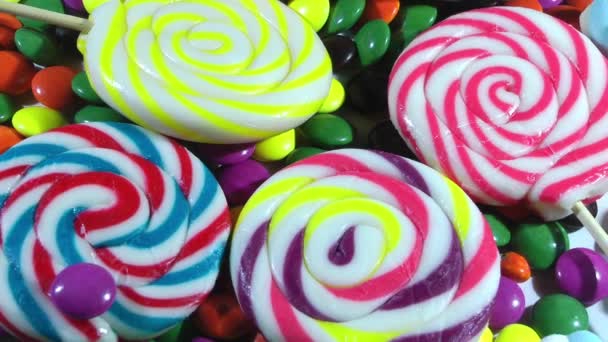 1920x1080 25 Fps. Very Nice Close Up Colorful Candy Mix Turning Video. - Footage, Video
