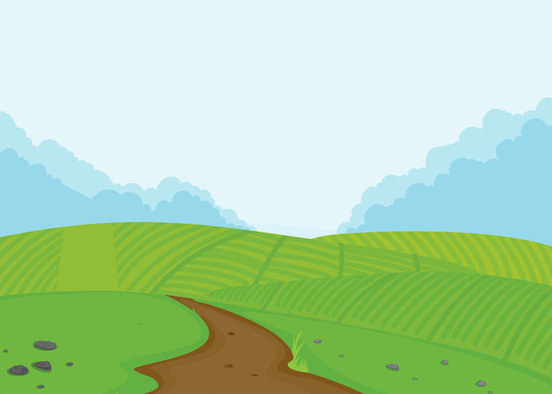 A farmland landscape background illustration - Vector, Image